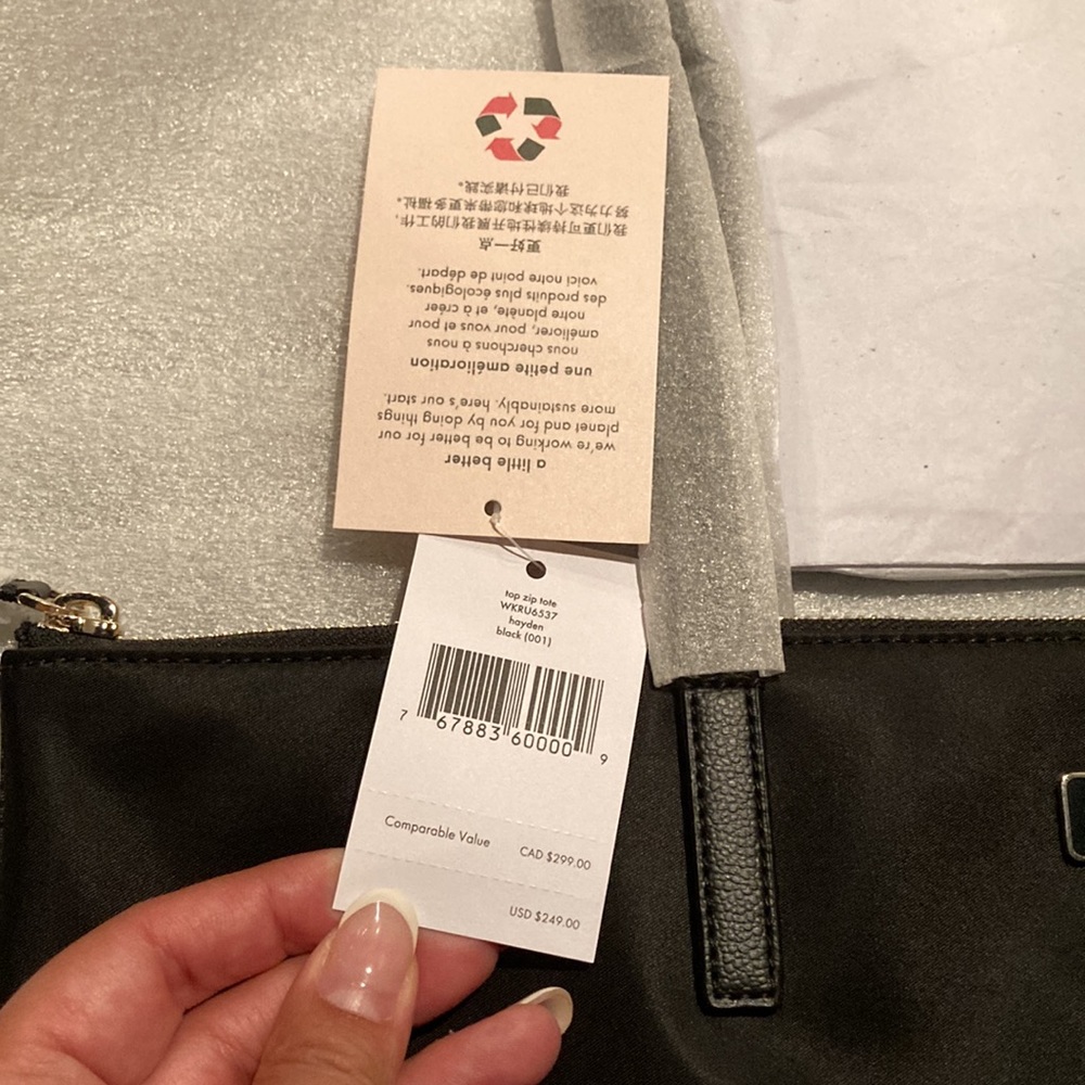 NWT Kate spade nylon top zip tote - Picture 7 of 10